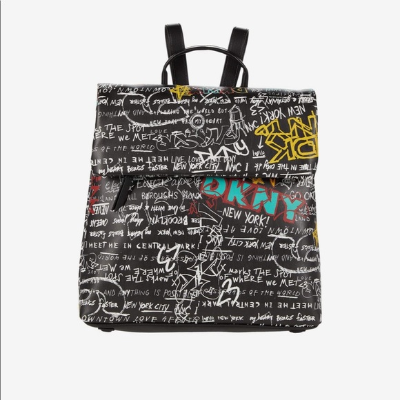 Dkny Bags Dkny Tilly Backpack In Black Graffiti Poshmark